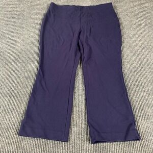 Talbots Pants Womens 12 P Blue Flat Front‎ Pull On Montauk Stretch Dress Comfort